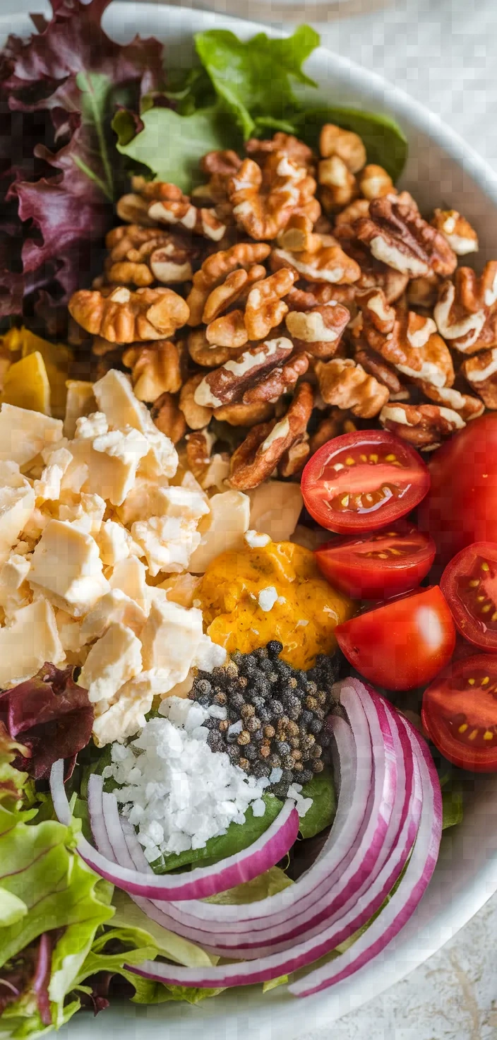 Ingredients photo for Roquefort Walnuts Salad Recipe